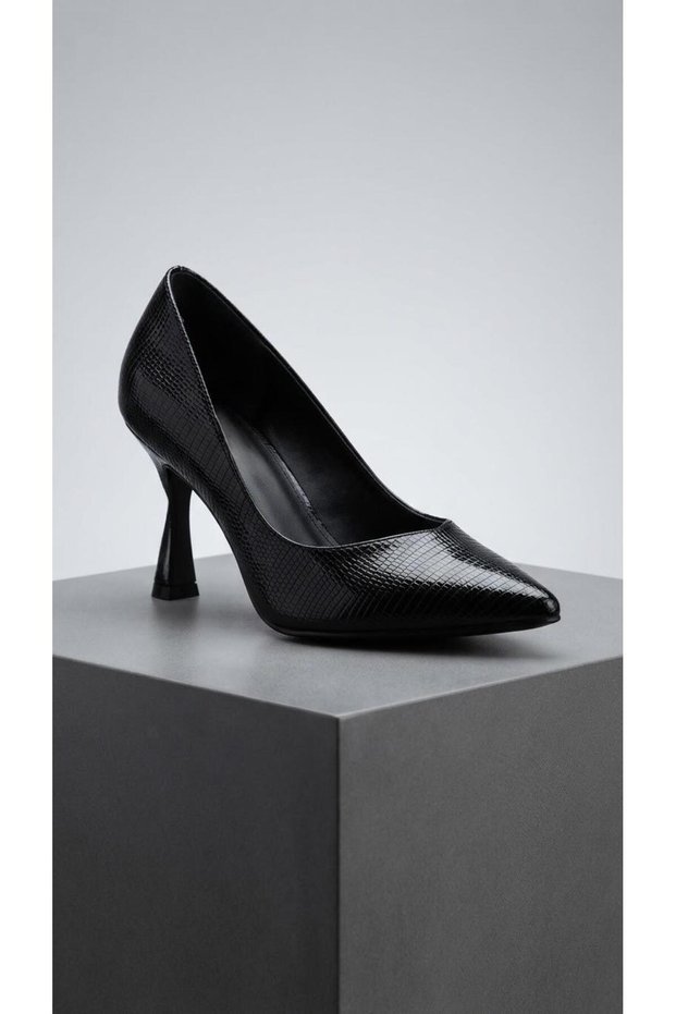 800 Shiny Leather Pointed Toe Goblet Heeled Shoes