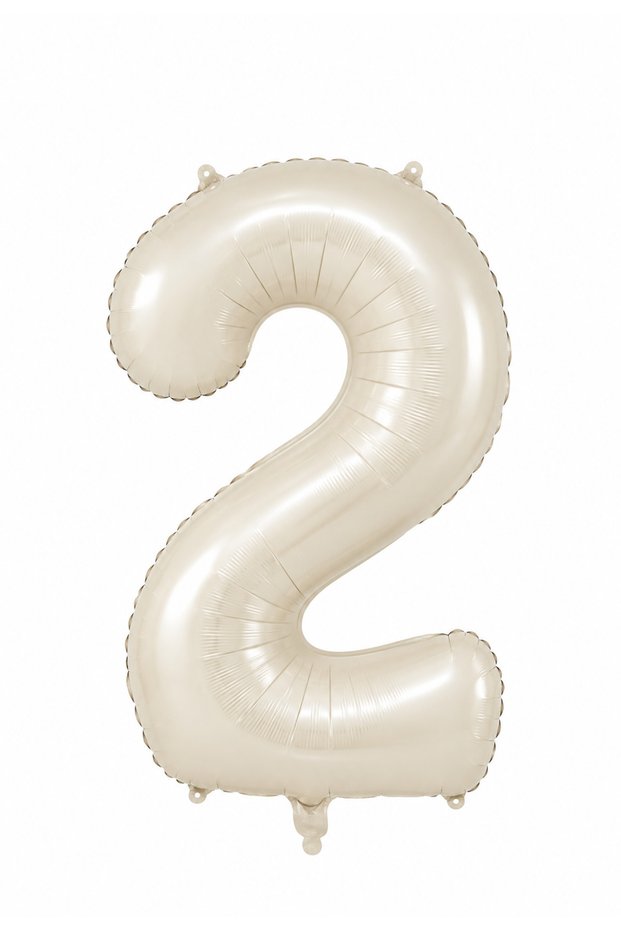 2 Cream Number Foil Balloons 76 cm 34 Inch Large Size Two Number Balloons Birthday Age Party Celebration Photo Concept Balloon