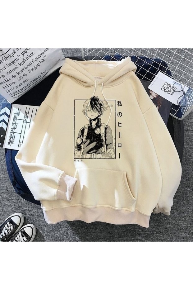 My Hero Academia Printed Premium Oversize Hooded 3 Thread Cotton Sweatshirt