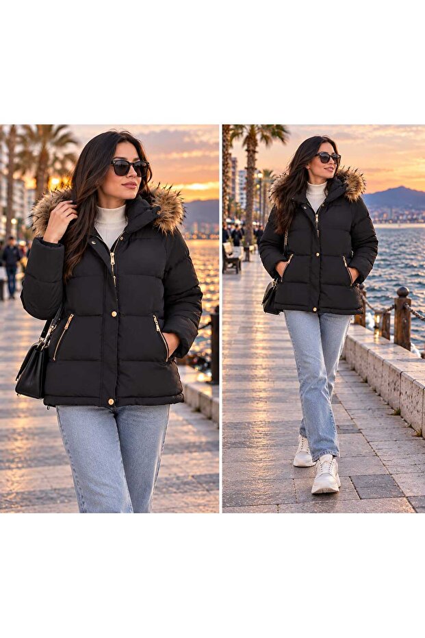 Women's Nova Fabric Water Repellent Inflatable Thick Youth Sports Coat