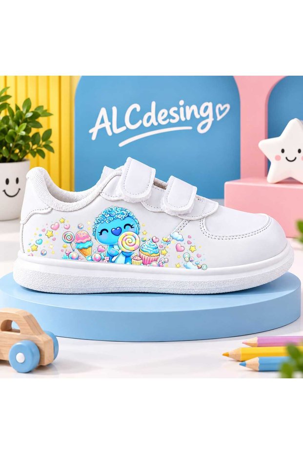 Sweet Princess Printed Girls' Sneakers with Straps