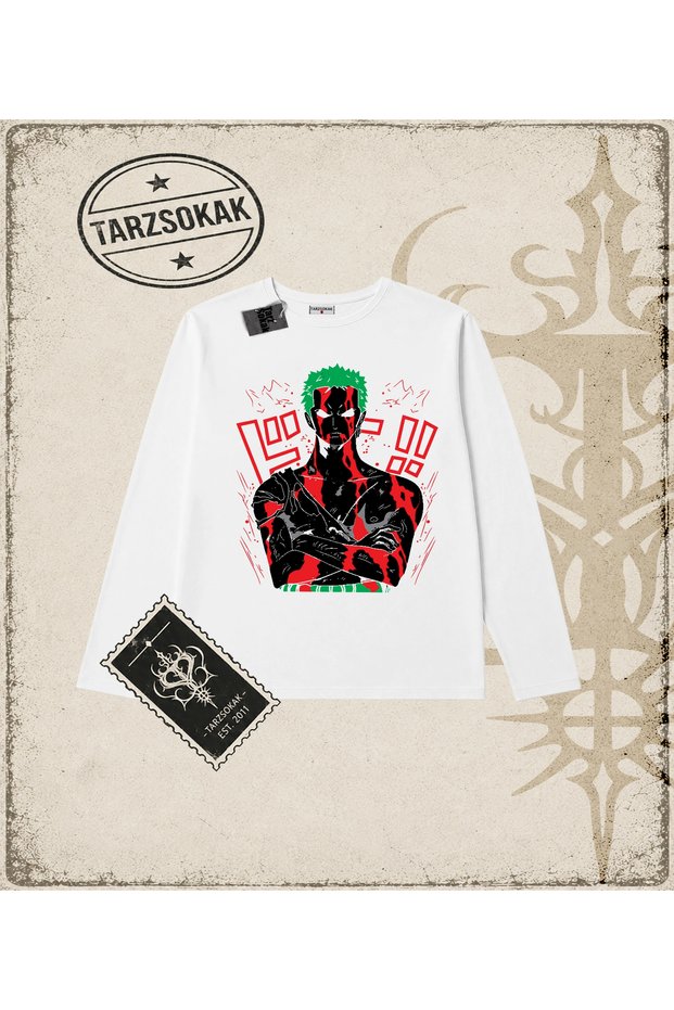 One Piece Anime Characters Biskilet Collar Long Sleeve White