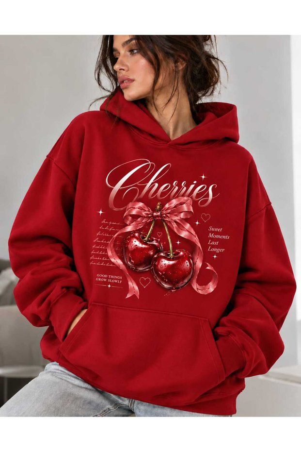 Unisex Men/Women Slowlychery Colorful Custom Printed Cotton Oversize Hooded Sweatshirt