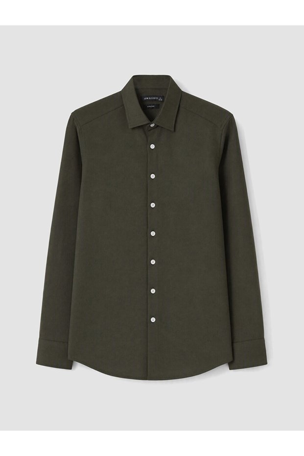 Khaki Slim Fit Dobby Men's Shirt