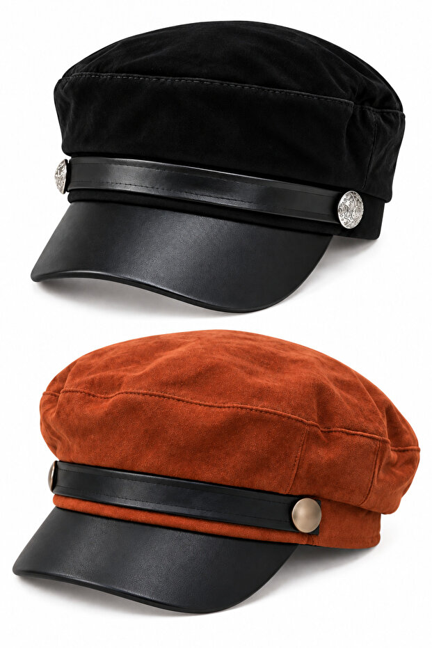 Women's Suede Winter Newsboy Cap Captain Hat