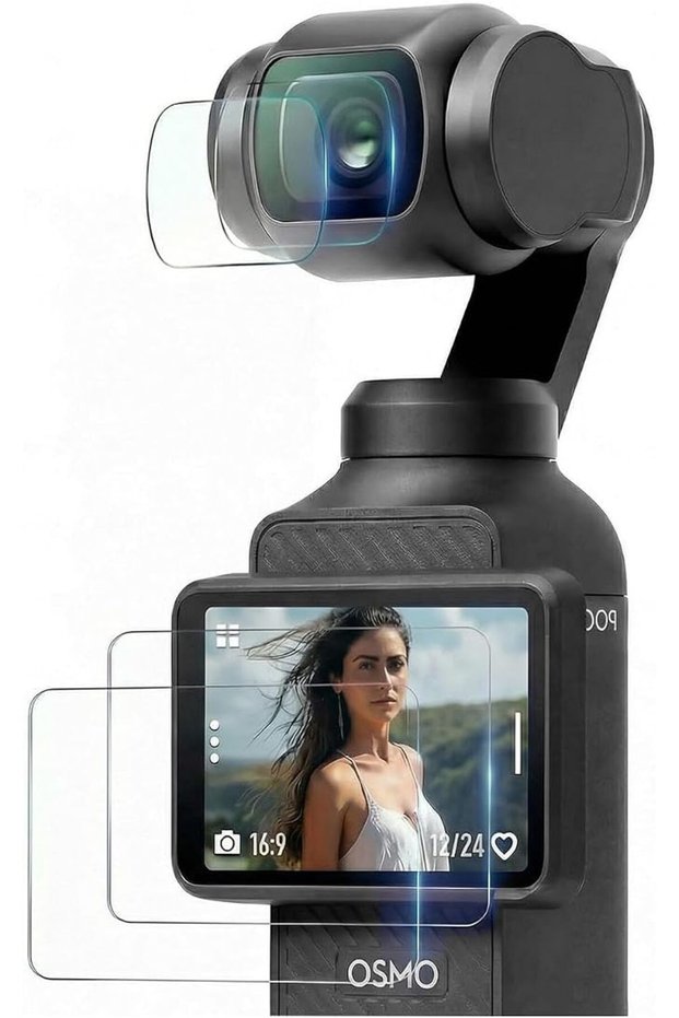 [عبوة 2+2] واقي شاشة من الزجاج المقوى لكاميرا DJI Osmo Pocket 4 (إصدار 2026) / 3 (إصدار 2023)