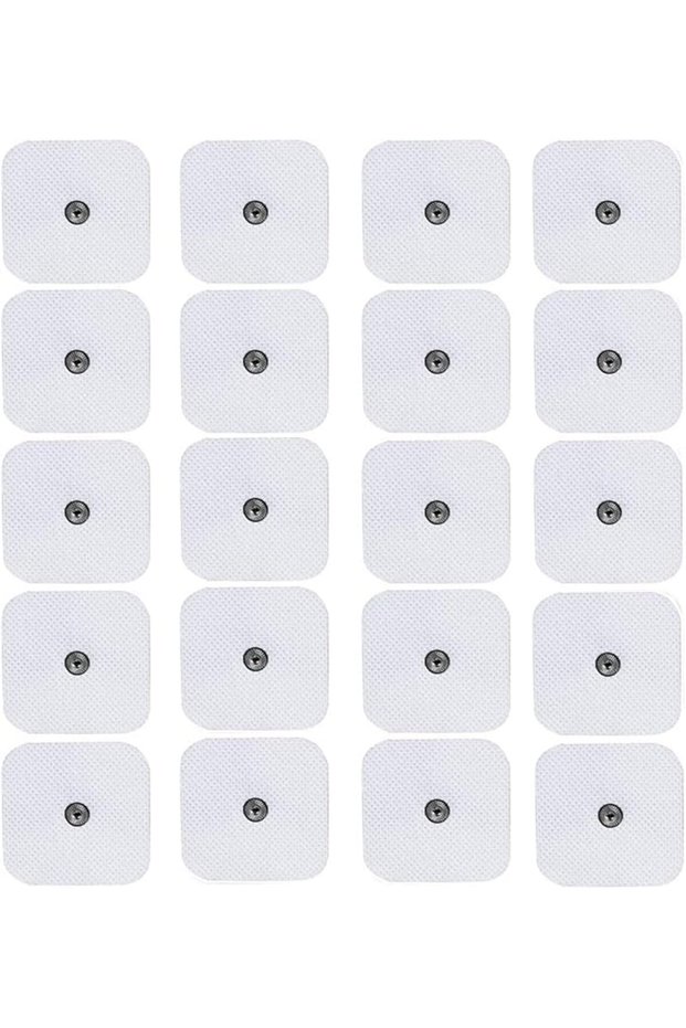 TENS Unit Replacement Pads: 20 Pack Snap Electrodes Using 3.5mm Button - Compatible with Most TENS E