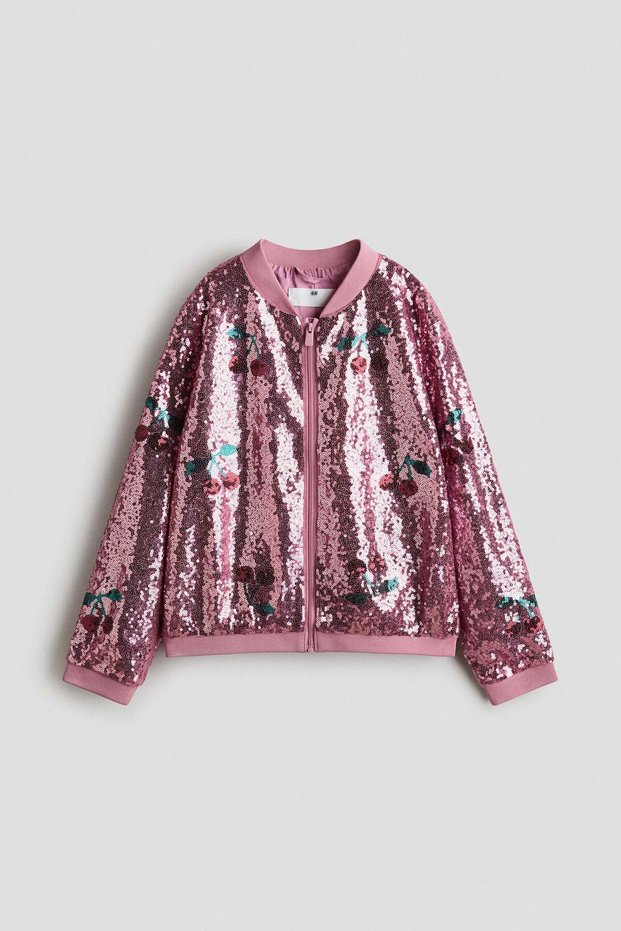 Sequined bomber jacket