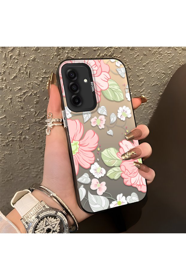 Samsung Galaxy A26 Compatible Fresh Pink White Flower Ivy Full Surround Elegant Shockproof Printing
