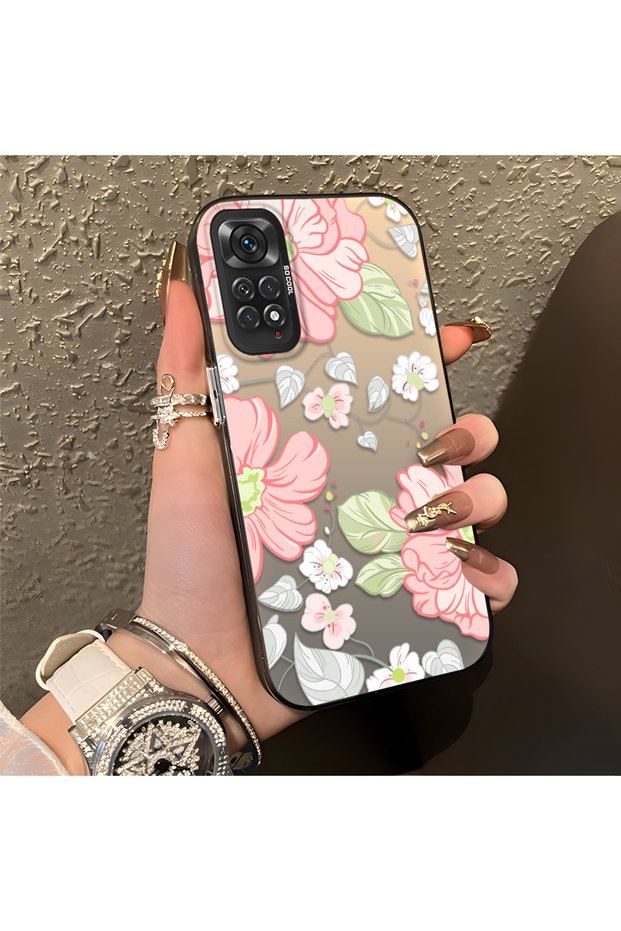 Redmi Note 11/Note 11S Compatible Fresh Pink White Flower Ivy Full Surround Elegant Shockproof Printing