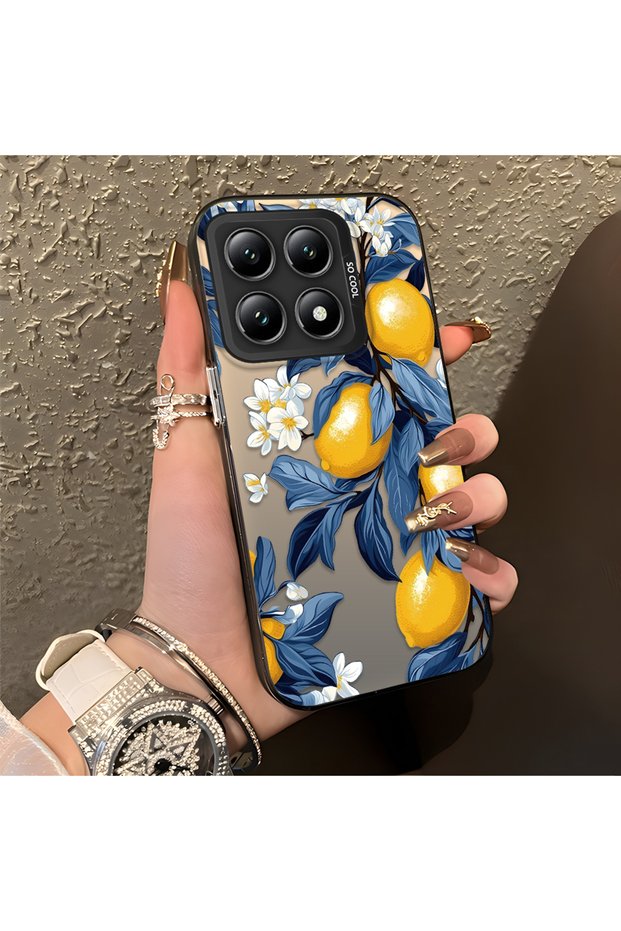 Mi 14t Compatible Yellow Lemon Blue Leaf White Small Flower Shock Absorbing Protection