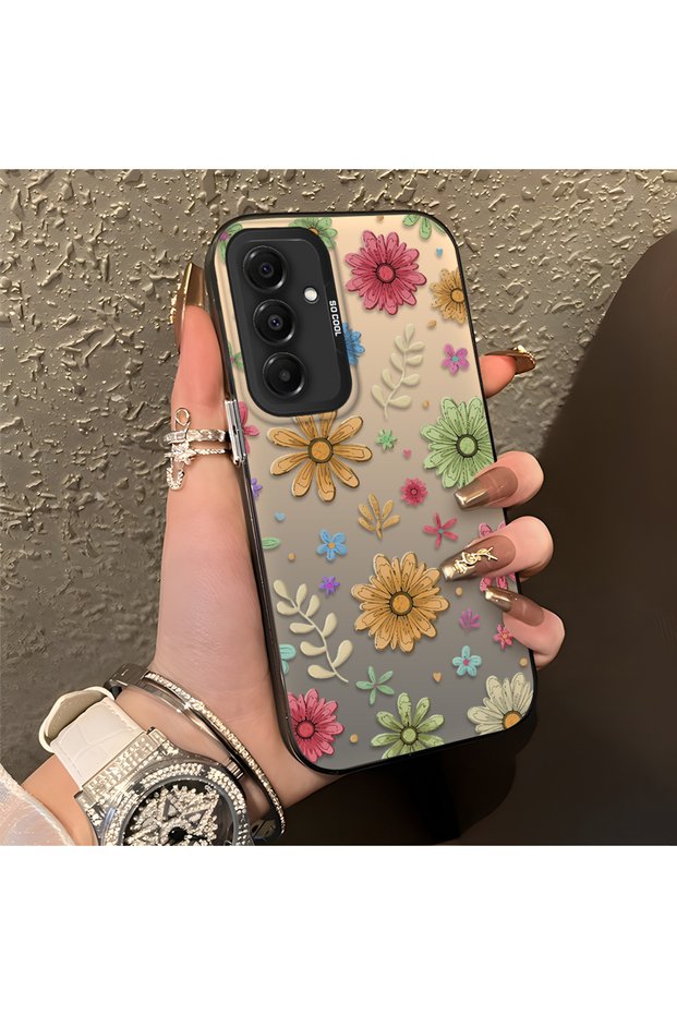 Samsung Galaxy A16 4G/5G Compatible Colorful Multicolor Daisy Plants Retro Hand Drawn Flower Print