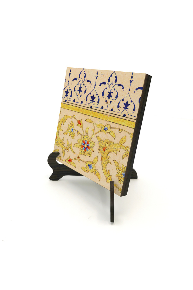 Ottoman Gold Pattern Printed Wooden Tabletop
