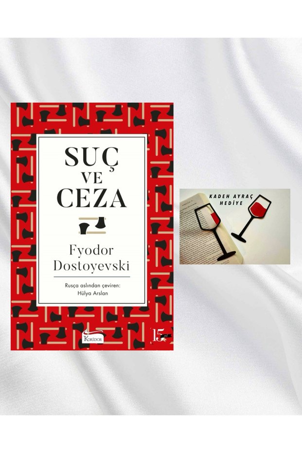 SUÇ VE CEZA / Paperback / Bookmark with a Glass Cup Figure Gift