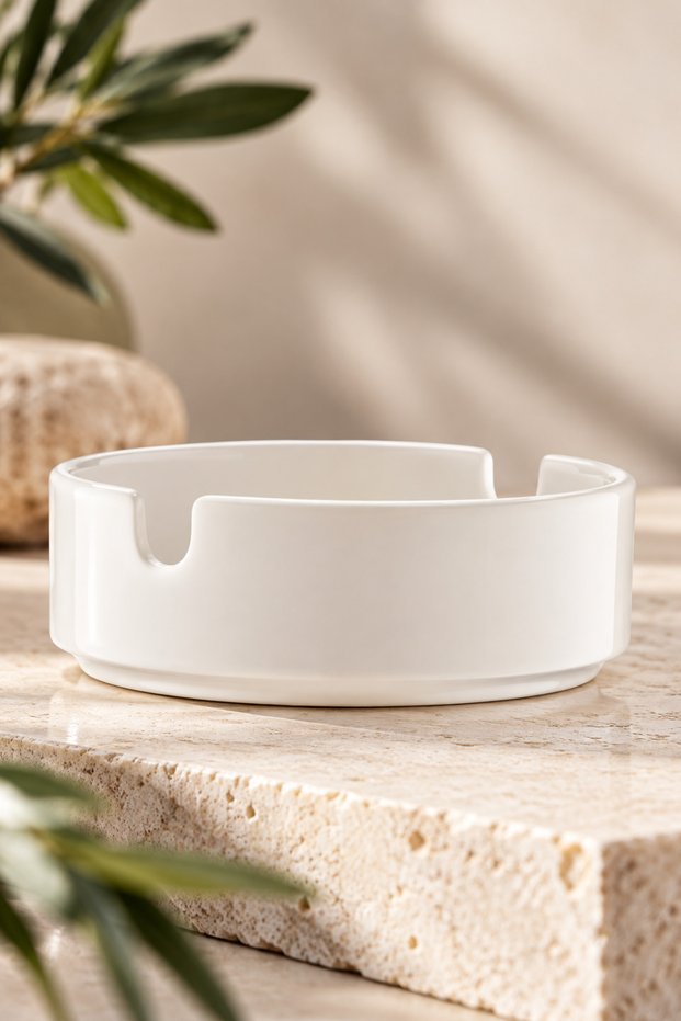 Tabak Evi Porcelain Bonna Cream Ashtray 10cm Set of 6