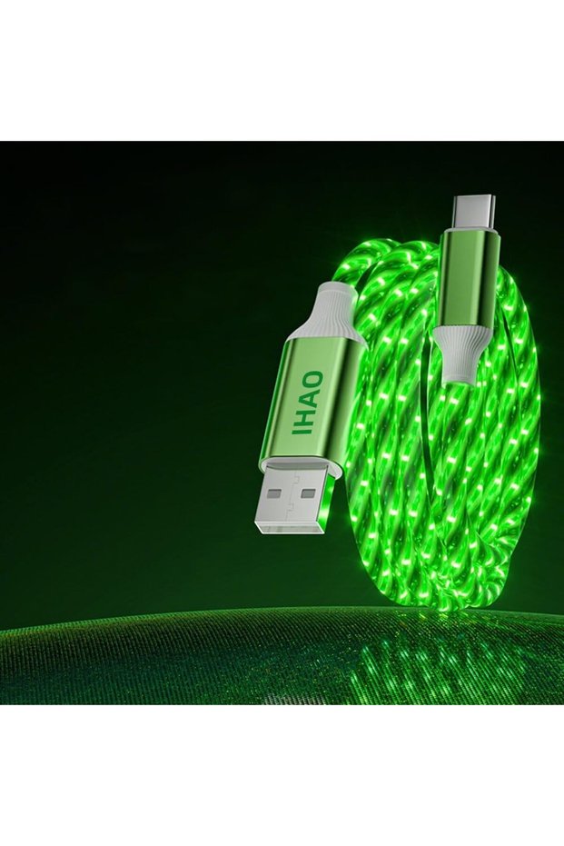 كابل شحن سريع USB A إلى Type C بقدرة 60 واط، شاحن هاتف عالي السرعة مع مؤشر LED مرئي للتيار