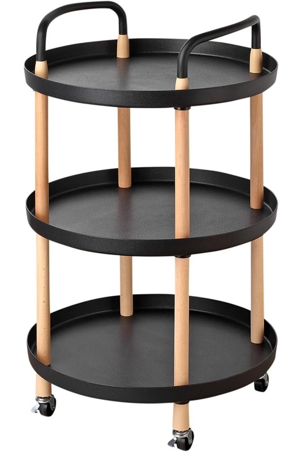 Round Side Table -3 Tier White - Versatile Space-Saving Elegant Design End Coffee Side Table Nightst