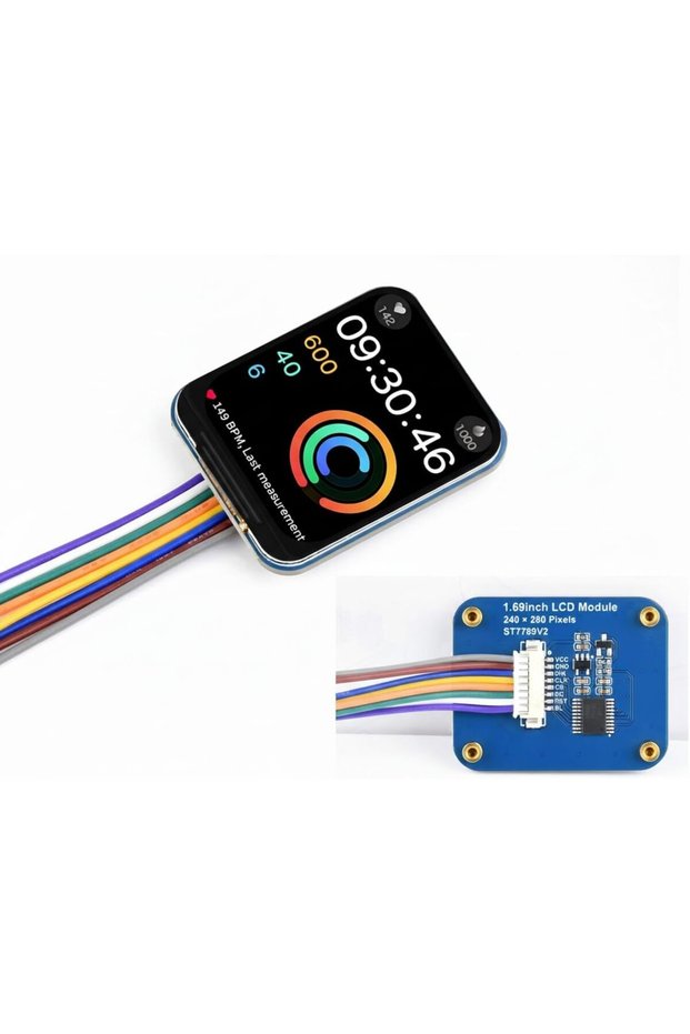 وحدة شاشة LCD IPS مقاس 1.69 بوصة - دقة 240×280، 262 ألف لون، واجهة SPI مع برنامج تشغيل ST7789V2