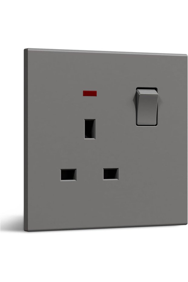 مقبس كهربائي جداري أحادي التبديل، مقبس بريطاني مع منافذ شحن USB C و USB A، مقبس حائط.