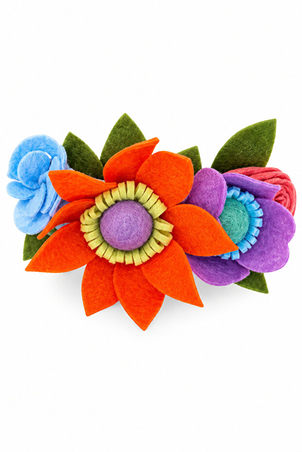 Handmade Felt Flower Crown Orange