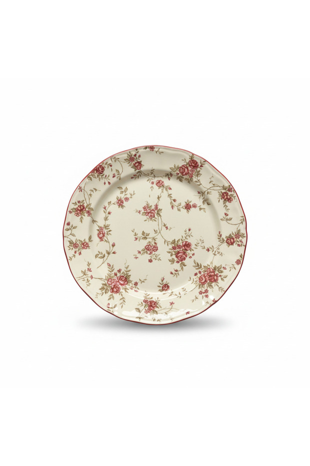 Floral Ceramic Chop Plate Cream - 12.1 Inch