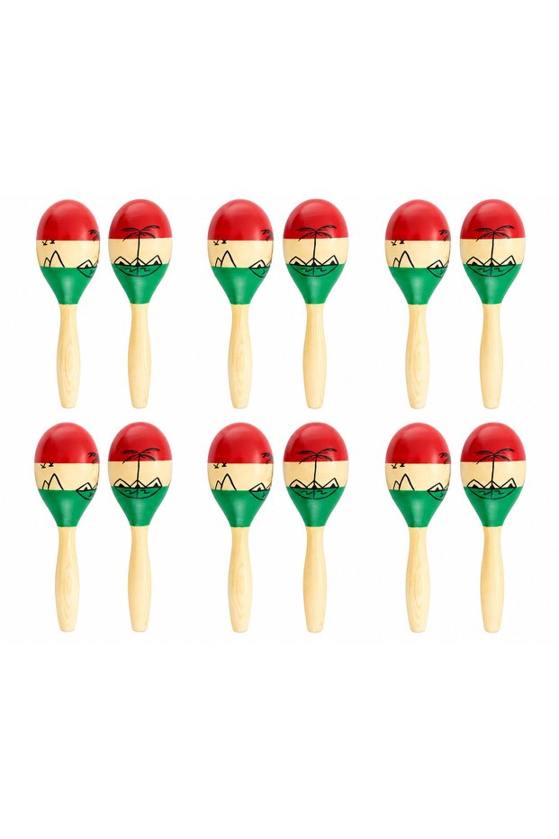 Maracas Set of 12, 6 Pairs Hand Percussion Musical Shakers with Easy-Grip Handles, Colourful Rhythm Instruments for Music Practice, Performances, Parties & Group Activities