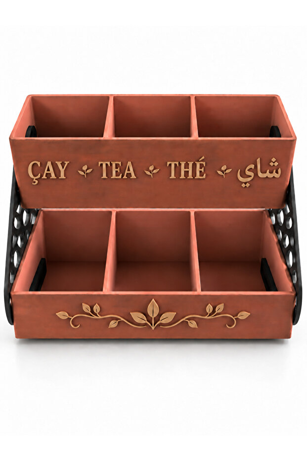 Tea Bag Storage Box, Wood-Blend Organizer, Compact Size for Home and Office Use