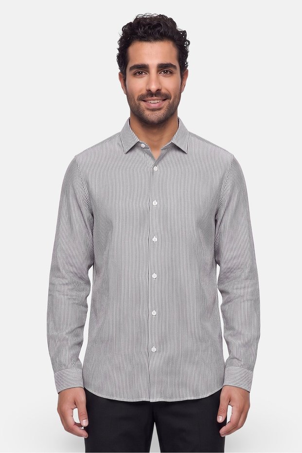 Men Regular Fit Stripe Long Sleeve Casual Shirt, Multicolor