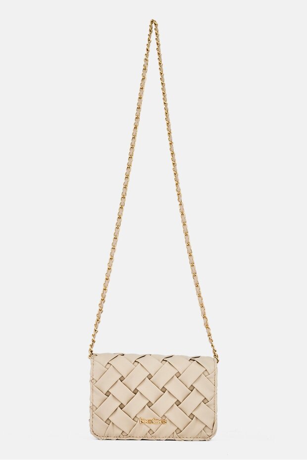Women Brand Logo Cross Body Bag, Beige