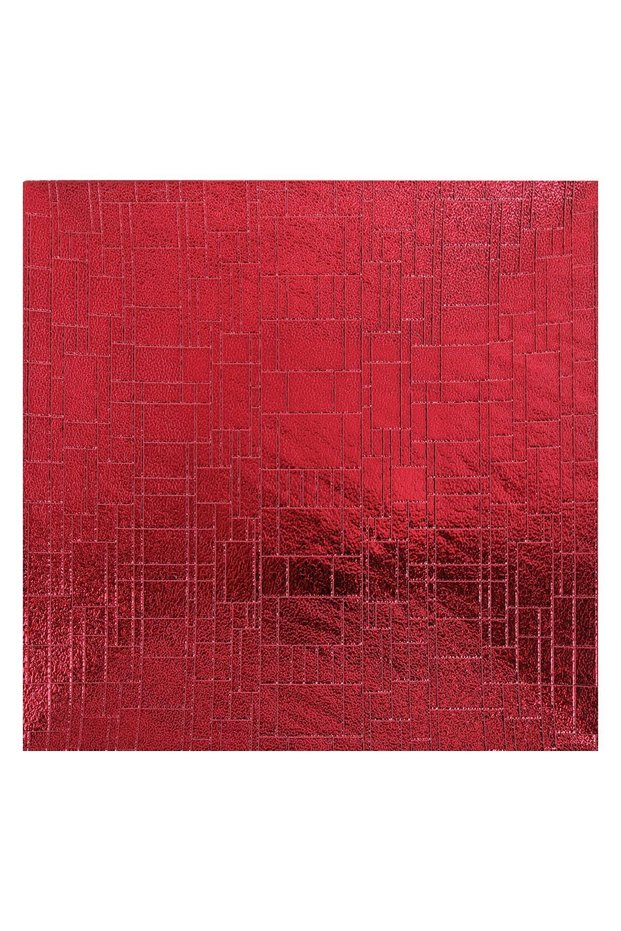 Red Plastic Square Decorative Plate with Linear Pattern 30x30cm