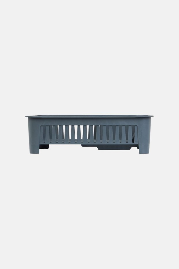 Dish Rack And Tray With Utensil Holder, Grey