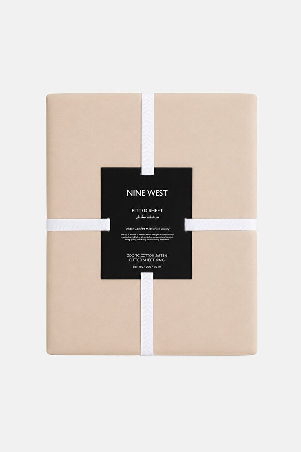King Size Fitted Sheet, Light Beige