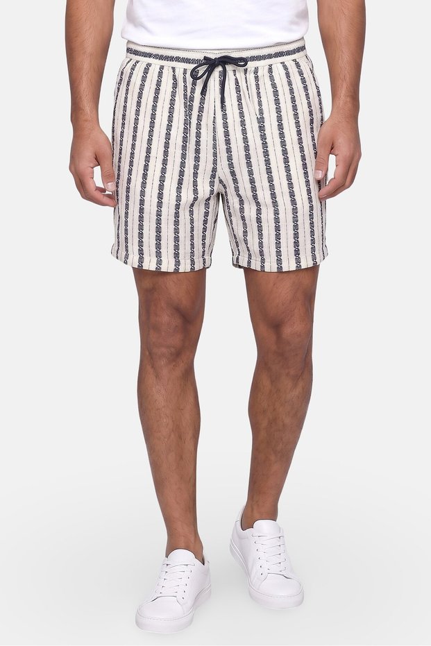 Men Drawstring Textured Basic Shorts, Multicolor