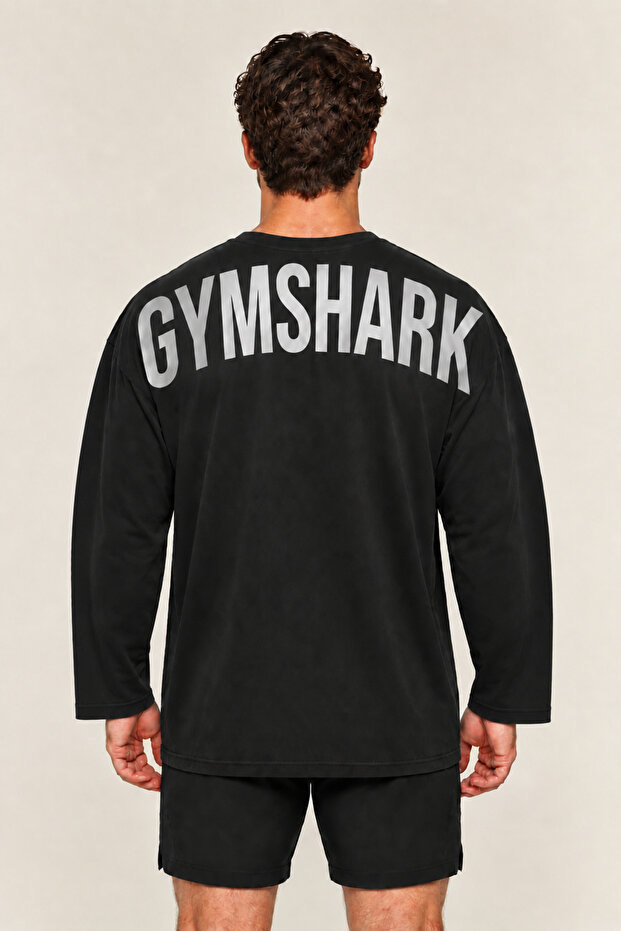 Shark Long Sleeve Oversize T-Shirt | 100% Cotton Pump Cover T-Shirt