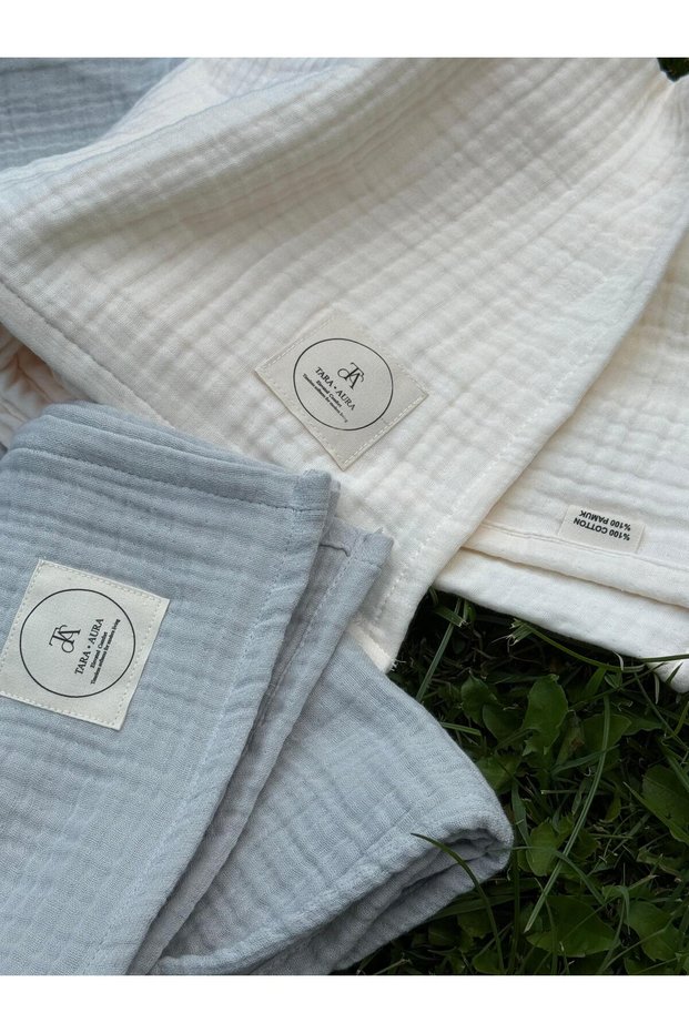 100% Cotton 4 Layer Muslin Set of 2 Baby Blankets