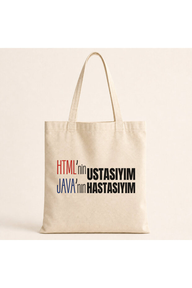 Ja sam majstor HTML-a i rob Java, torba sa štampanim natpisom, torba za rame