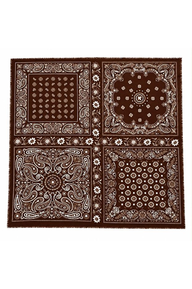 4 Ethnic Patterned Shawls 110X110Cm
