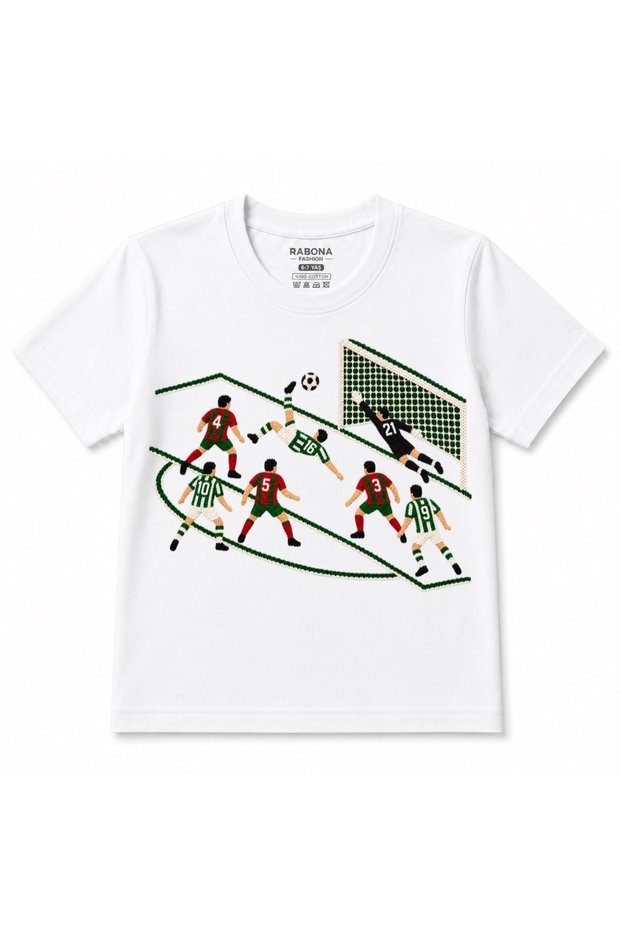 Football Bicycle Kick & Goal Graphic Kids T-Shirt