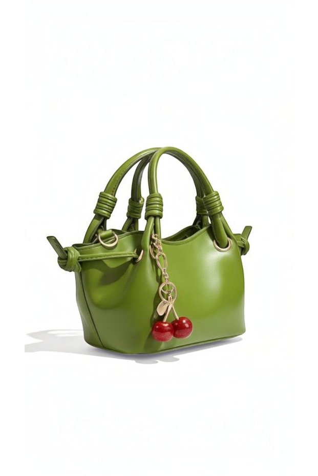 Women's Shoulder and Hand Bag with Cherry Charms
