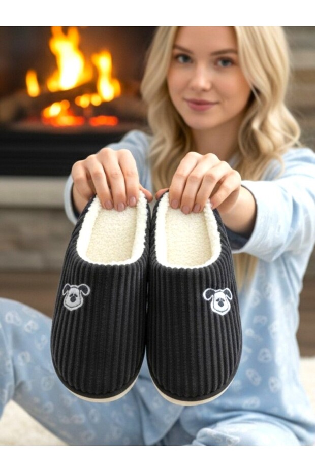 Women's Orthopedic House Slippers with Wool Inside, Silent Soft Sole Winter Slippers