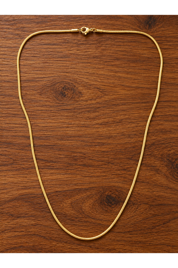 Gold Model Snake Steel Necklace Gold Steel Chain 1.75 mm