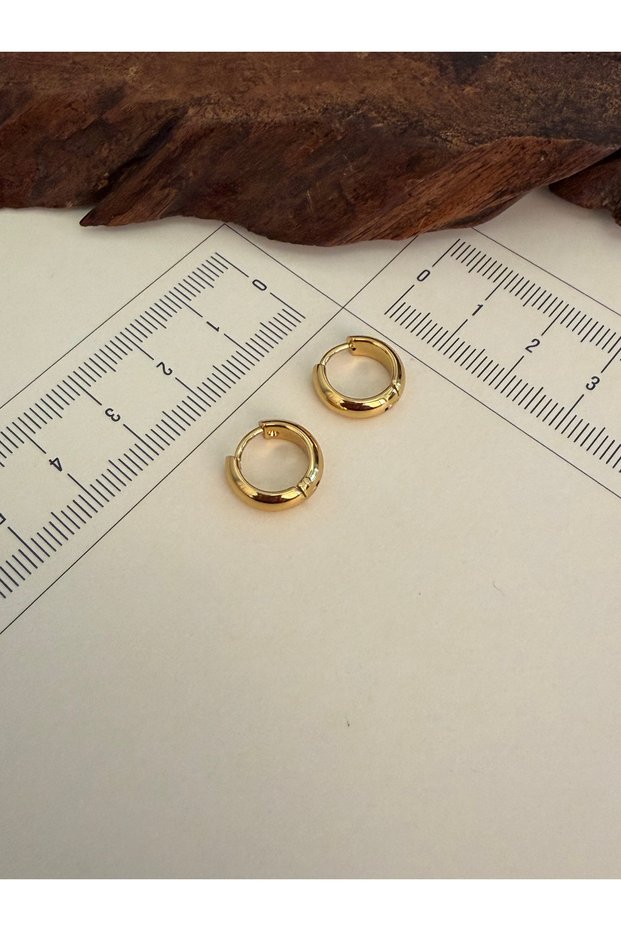 316 L Surgical Steel Hoop Earrings Gold Color Hoop Earrings Hoop Curved Earrings 8mm