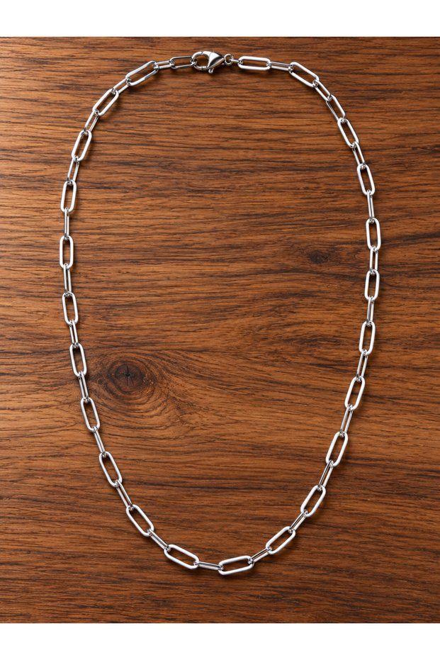 Stainless Tarnish-Resistant Steel Paperclip Necklace Steel Chain