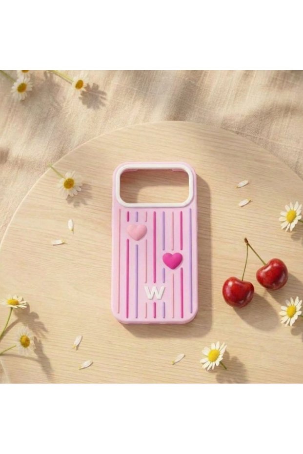 Wildflower Heart Stripe Phone Case for iPhone 18 Pro Max, Beautiful Case for Women, Maroon | Flare Gadgets