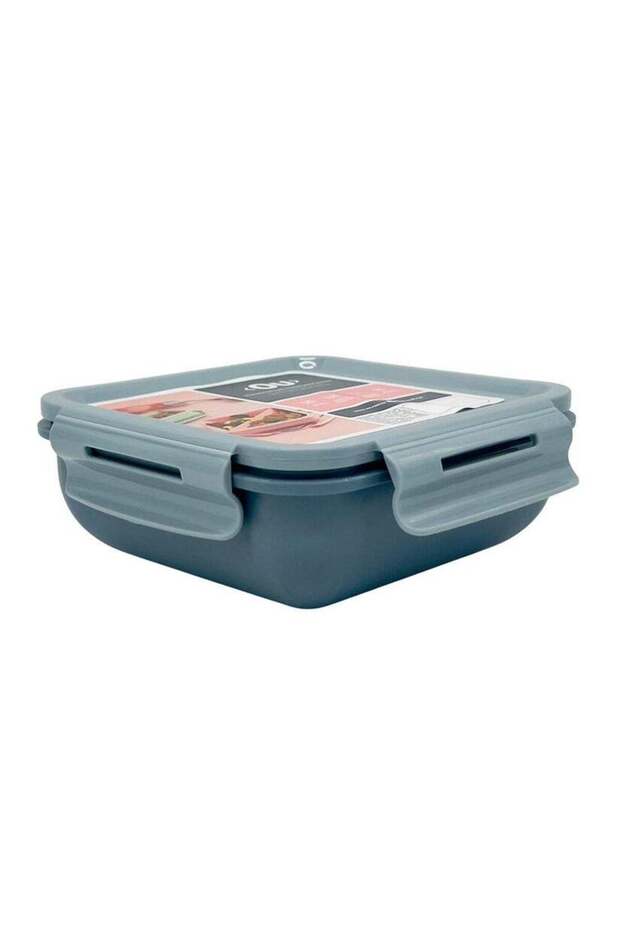AKDC Square Lunch Box 13cm*13cm*5cm, Two Compartments, Grey