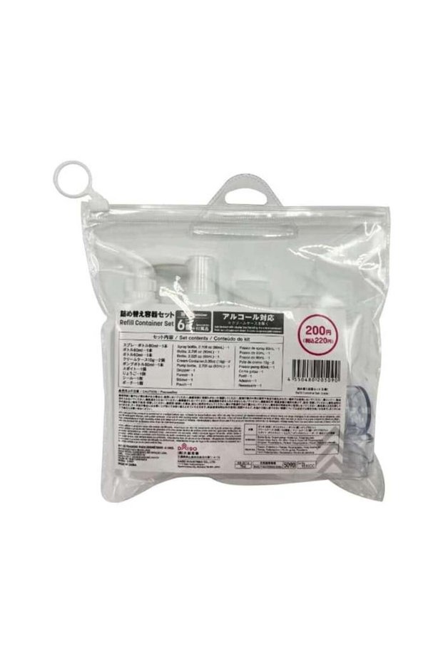 DAISO Refill Container Set - 6 Pcs - White