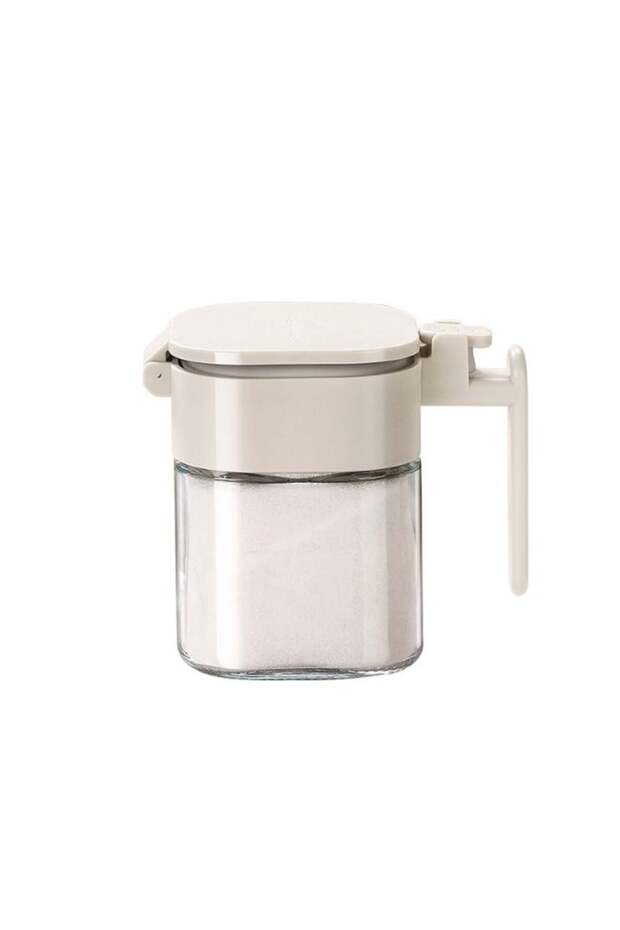 【1PC Spice Jar】Household Kitchen Sealed Condiment Container Sodium Calcium Glass Material | 360° Si