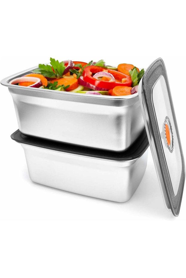 2 PCS Stainless Steel Food Storage Containers With Lids(50oz), Leak Proof & Airtight | Stainless st