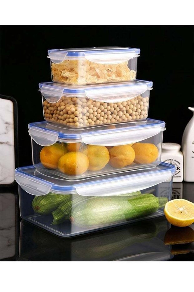 Airtight Reusable Meal Prep Containers, Leak-Proof & Stackable, 4-Sided Locking Lids, Ideal for Foo