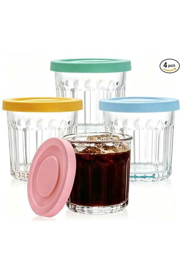 4 Pack 13Oz Working Glass Jar with Leakage Proof Lid, 400ml French Jelly Jar Clear Storage Jar for